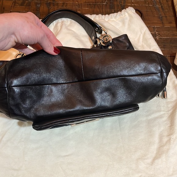 Coach Madison black leather shoulder bag, silver hardware, Tiffany blue lining - Picture 3 of 7